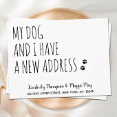 Mijn hond en ik hebben een nieuwe adreshond. aankondigingskaart