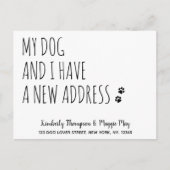 Mijn hond en ik hebben een nieuwe adreshond. briefkaart (Voorkant)