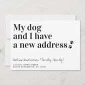 Mijn hond en ik hebben ons nieuwe adres verplaatst aankondiging (Voorkant)