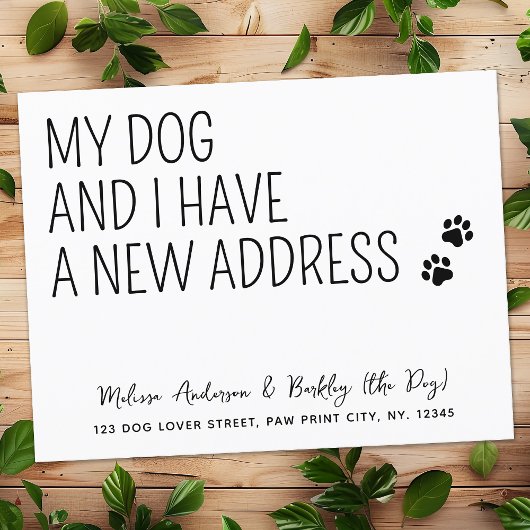 Mijn hond en ik hebben verhuisd New Address Pet Mo Aankondiging