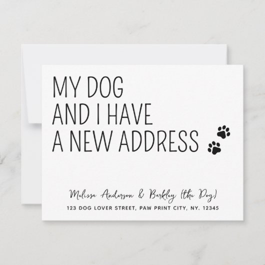 Mijn hond en ik hebben verhuisd New Address Pet Mo Aankondiging (Voorkant)