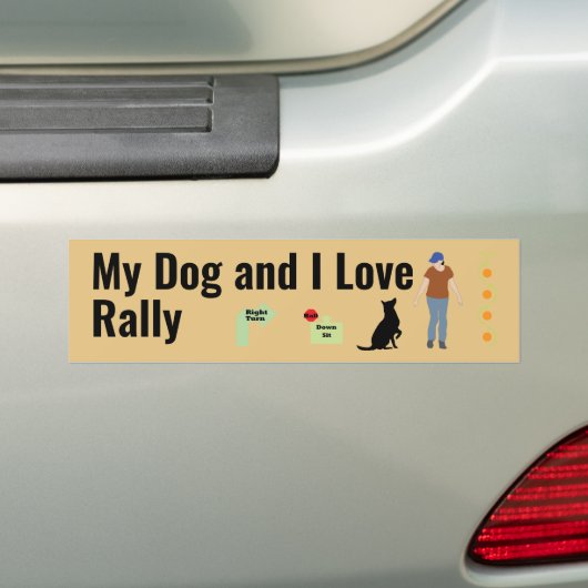 Mijn hond en ik hou van rally sit v3 bumpersticker (Op auto)