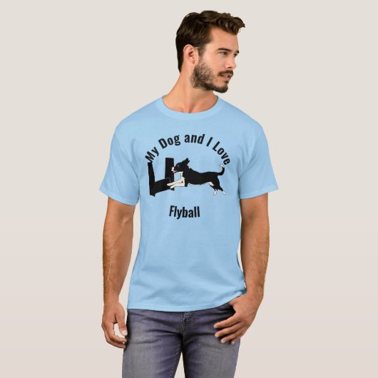 Mijn hond en ik houden van Flyball Mutt T-shirt (Voorkant volledig)