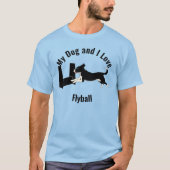 Mijn hond en ik houden van Flyball Mutt T-shirt (Voorkant)