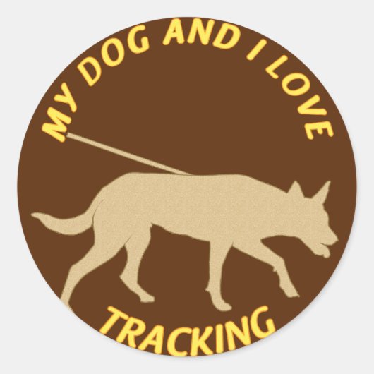 Mijn hond en ik houden van het volgen ronde sticker (Voorkant)