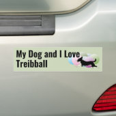 Mijn hond en ik houden van Treibball Mutt Bumpersticker (Op auto)