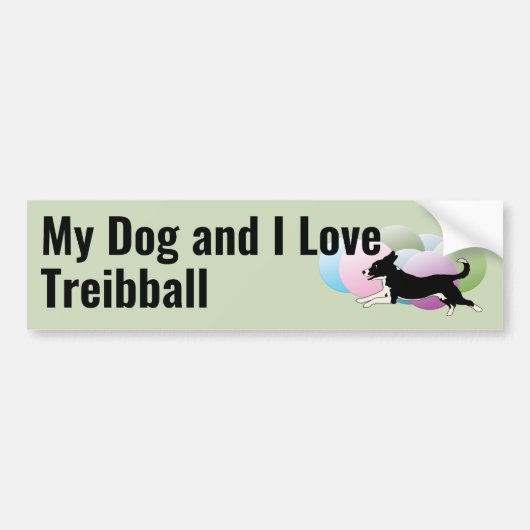 Mijn hond en ik houden van Treibball Mutt Bumpersticker (Voorkant)