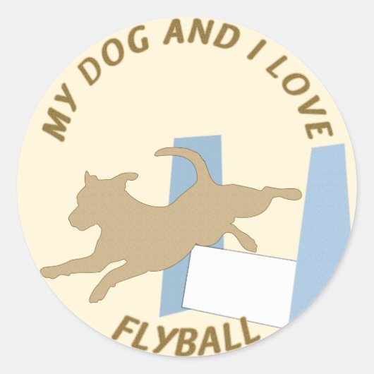 Mijn hond en ik houden van vliegbal ronde sticker (Voorkant)