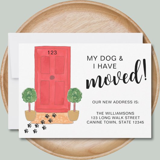 Mijn hond en ik zijn verhuisd aankondiging