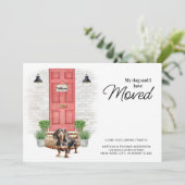 Mijn hond en ik zijn verhuisd teckel hond verhuize aankondiging (Staand voorkant)