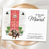 Mijn hond en ik zijn verhuisd teckel hond verhuize aankondiging