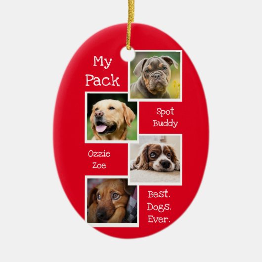Mijn hond Foto Collage Beste hond Oog Aangepast Ro Keramisch Ornament (Voorkant)