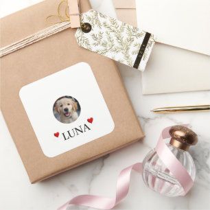 Mijn Hond Gepersonaliseerde Foto- en Naamstickers Vierkante Sticker