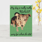 Mijn hond heeft echt spijt van de begroetingskaart kaart (Gele Bloem)