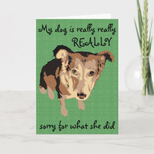 Mijn hond heeft echt spijt van de groetenkaart kaart