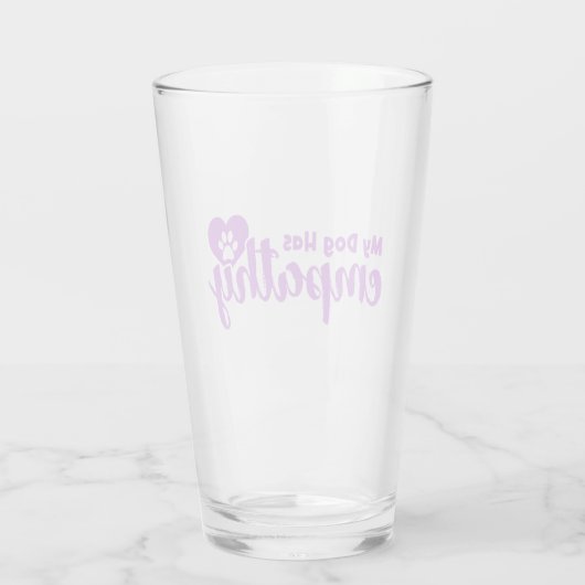 Mijn hond heeft empathie glas (Achterkant)
