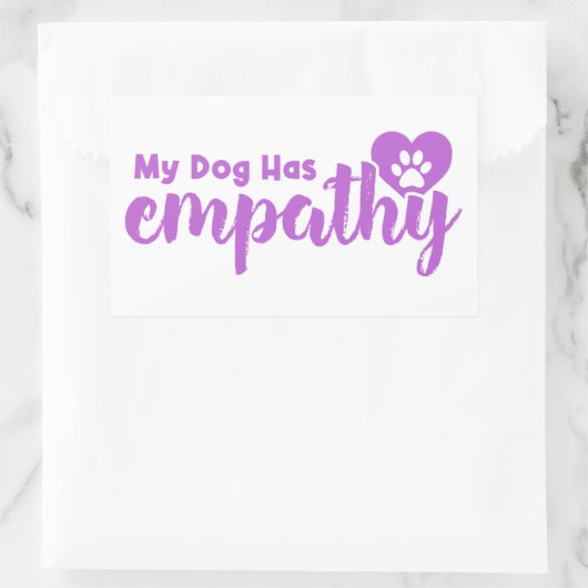 Mijn hond heeft empathie rechthoekige sticker (Tas)