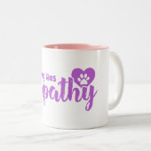 Mijn hond heeft empathie tweekleurige koffiemok (Voorkant rechts)