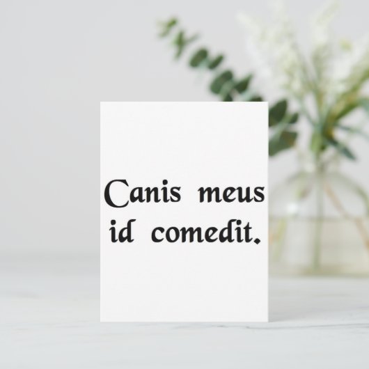 Mijn hond heeft het opgegeten. briefkaart (Staand voorkant)