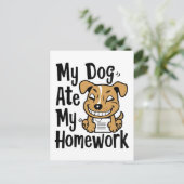 Mijn hond heeft mijn huiswerk gegeten briefkaart (Staand voorkant)