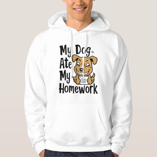 Mijn hond heeft mijn huiswerk gegeten hoodie (Voorkant)