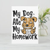 Mijn hond heeft mijn huiswerk gegeten kaart (Staand voorkant)