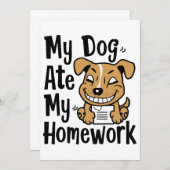 Mijn hond heeft mijn huiswerk gegeten kaart (Voorkant / Achterkant)