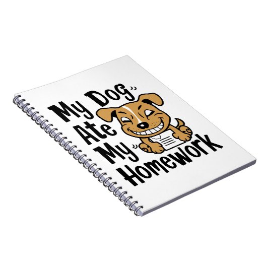 Mijn hond heeft mijn huiswerk gegeten notitieboek (Rechterzijde)
