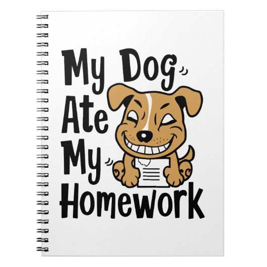Mijn hond heeft mijn huiswerk gegeten notitieboek (Voorkant)