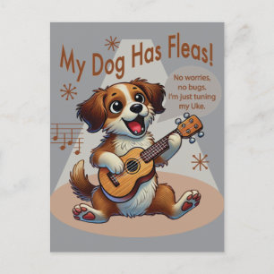 Mijn hond heeft vlooien ukelele tuning song briefkaart