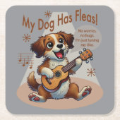 Mijn hond heeft vlooien ukelele tuning song kartonnen onderzetters (Voorkant)