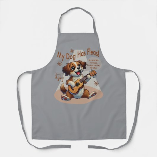 Mijn hond heeft vlooien ukelele tuning song schort (Voorkant)