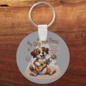 Mijn hond heeft vlooien ukelele tuning song sleutelhanger (Achterkant)