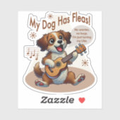 Mijn hond heeft vlooien ukelele tuning song sticker (Vel)