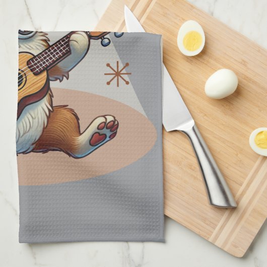 Mijn hond heeft vlooien ukelele tuning song theedoek (Quarter Fold)