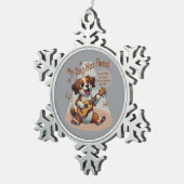 Mijn hond heeft vlooien ukelele tuning song tin sneeuwvlok ornament (Rechts)