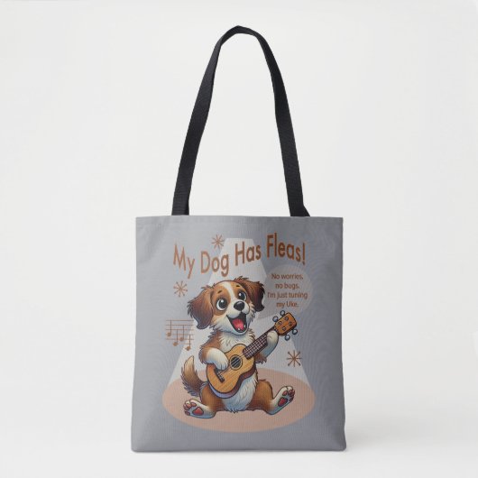 Mijn hond heeft vlooien ukelele tuning song tote bag (Voorkant)