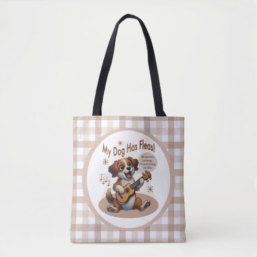 Mijn hond heeft vlooien ukelele tuning song tote bag (Voorkant)