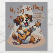 Mijn hond heeft vlooien ukelele tuning song wijn etiket (Enkel label)