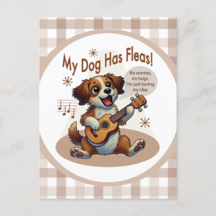 Mijn Hond Heeft Vlooien Ukulele Stem Song Briefkaart