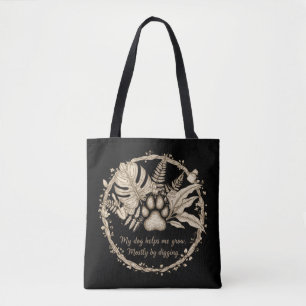 Mijn hond helpt me groeien Citaat voor hondenliefh Tote Bag