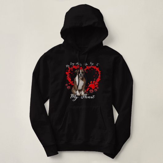 Mijn hond houdt de sleutel in voor mijn hart, boxe hoodie (Design voorkant)