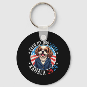 Mijn hond houdt van Kamala 2024 Shih Tzu Lover Fun Sleutelhanger