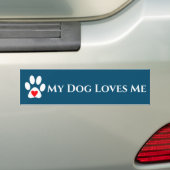 Mijn hond houdt van me bumpersticker (Op auto)
