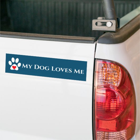 Mijn hond houdt van me bumpersticker (Op Truck)