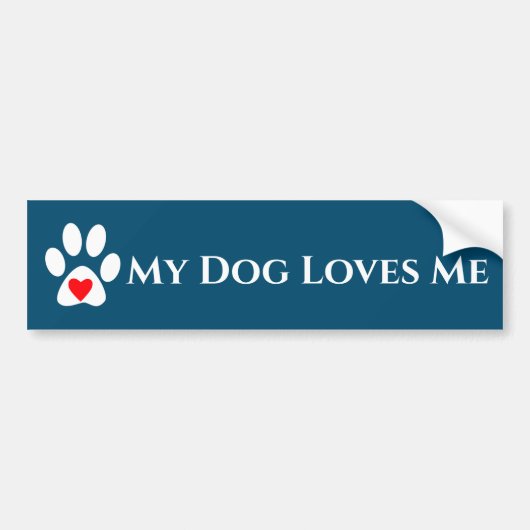 Mijn hond houdt van me bumpersticker (Voorkant)
