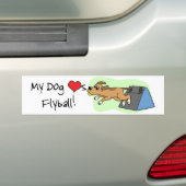 Mijn hond houdt van vliegbal Bumpersticker (Op auto)