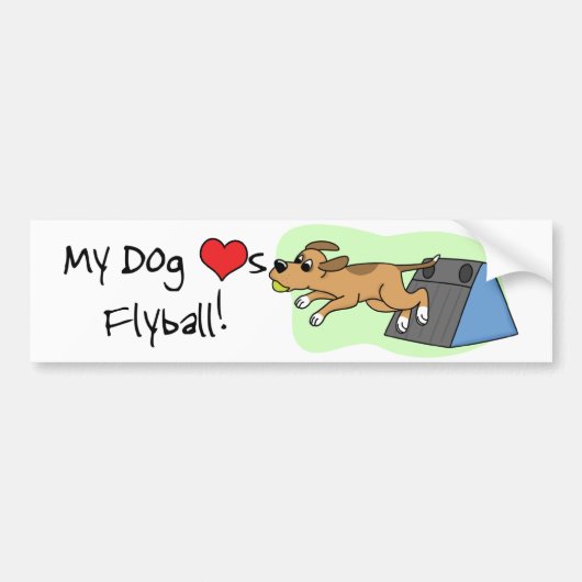 Mijn hond houdt van vliegbal Bumpersticker (Voorkant)