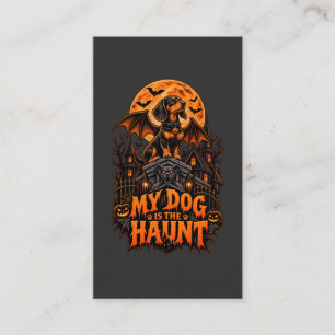 Mijn hond is de schrik dachshond Halloween vleermu Visitekaartje