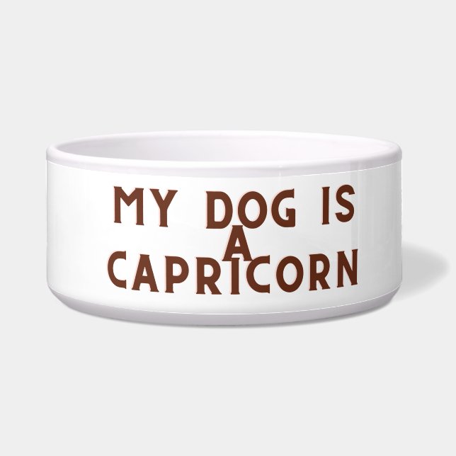 Mijn hond is een Capricorn Voerbakje (Voorkant)